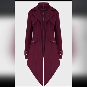 Killstar Dark Burgundy Trench Coat